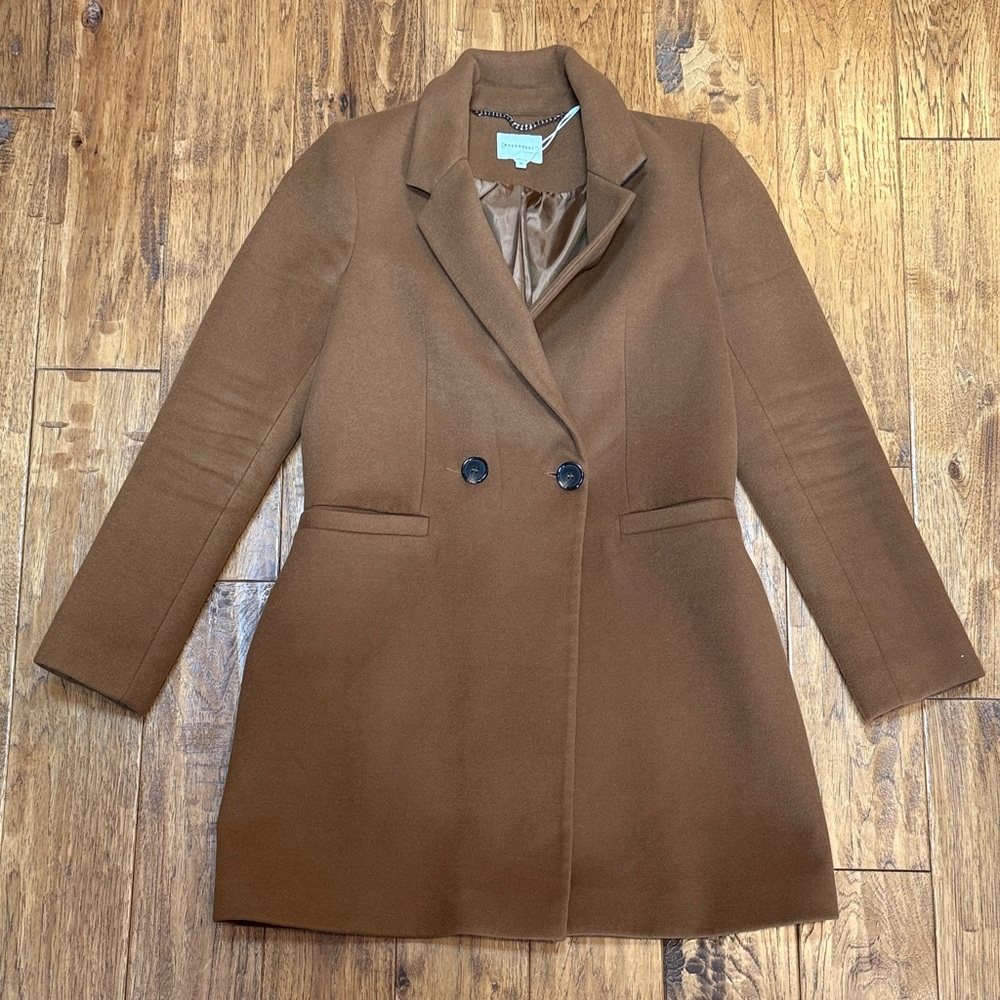 Asos Tan Double-Breasted Tailored Coat